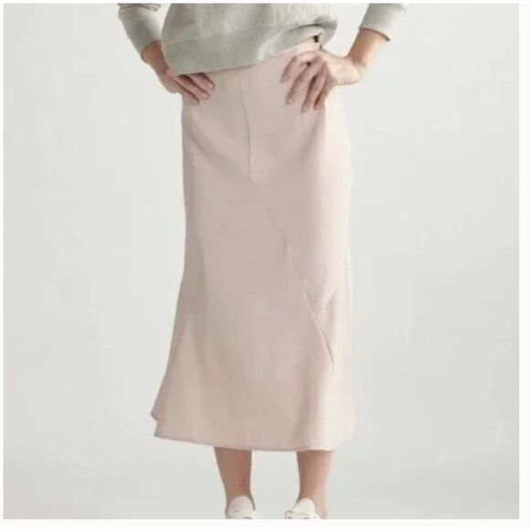 Thakoon Slip Skirt Womens 2 Pink High Waisted Midi Blush NEW - Picture 4 of 10